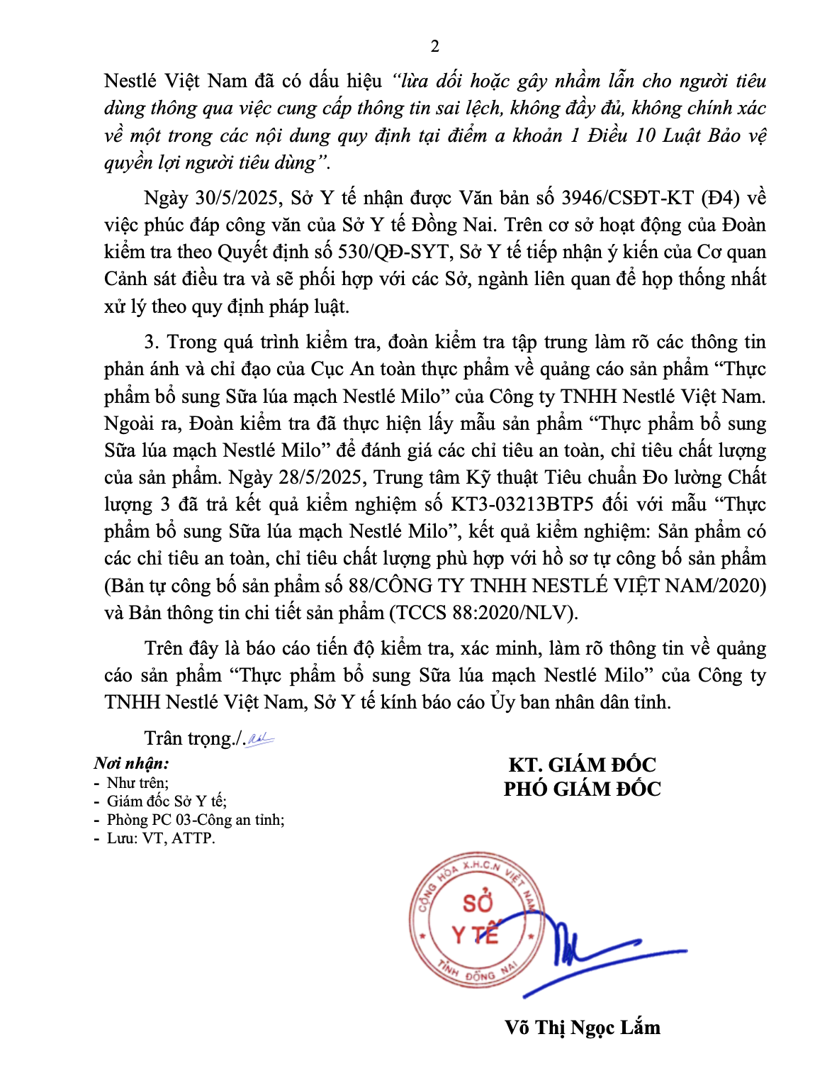 Kết quả kiểm nghiệm sản phẩm sữa lúa mạch bổ sung dinh dưỡng - Ảnh 1.