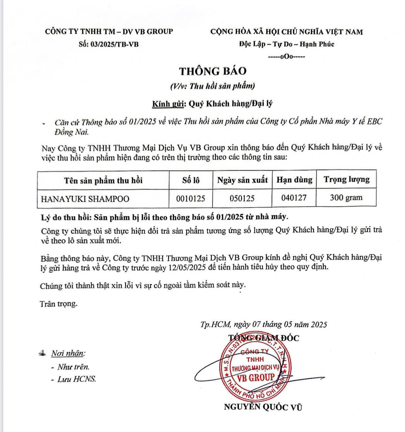 Dầu gội tự nhiên bị thu hồi - Ảnh 4.