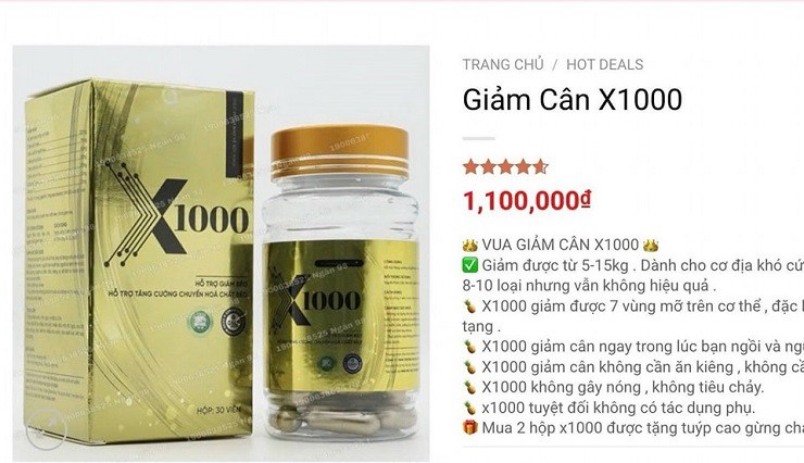 Sản phẩm giảm cân quảng cáo gây nghi ngờ